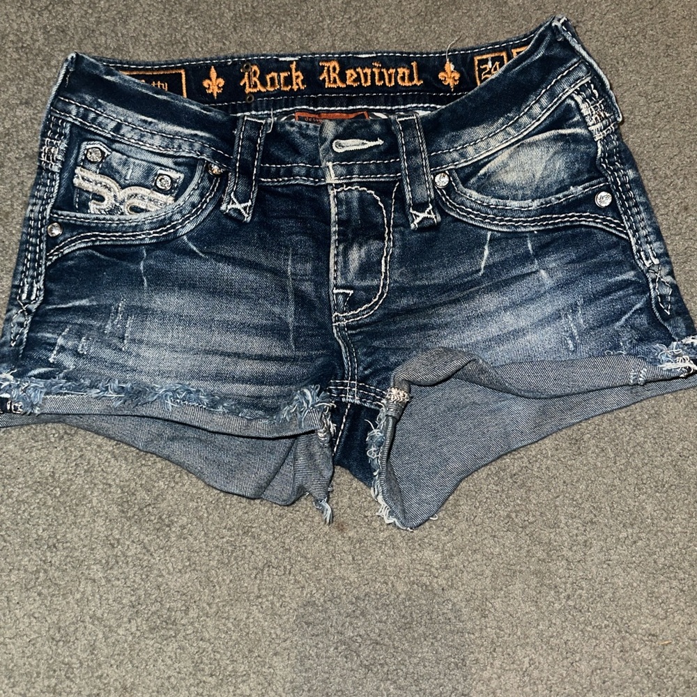 Rock Revival Distressed Blue Jean Shorts